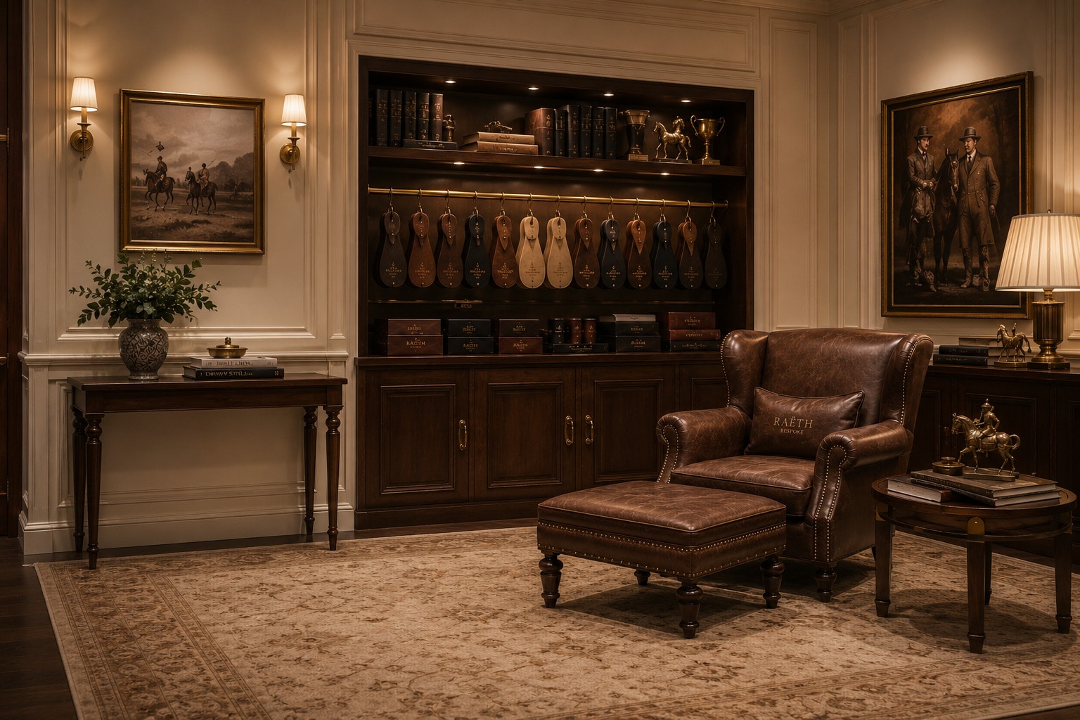 Raeth bespoke room with a leather chair